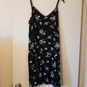 Torrid black dress with white flowers